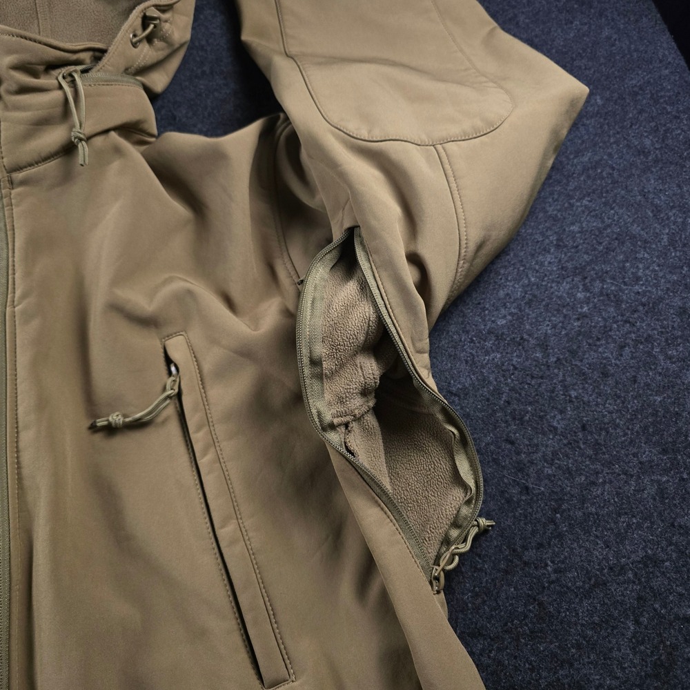 Rothco Tactical Hooded Soft Shell Jacket Coyote Brown Fleece Military Men's XL - Picture 14 of 16